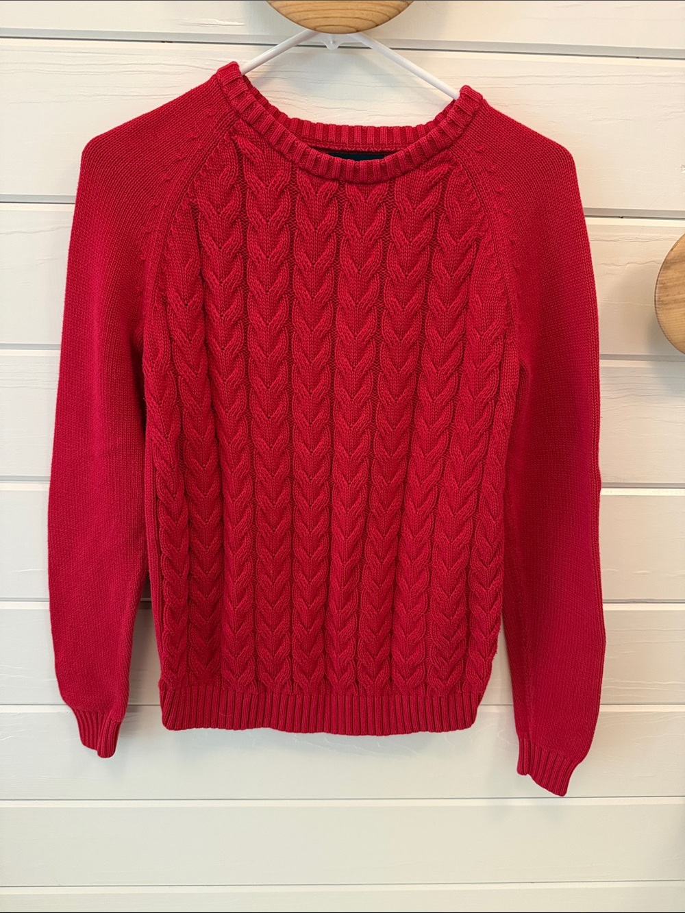 Lands' End Drifter Sweater in Vintage Raglan Style Cableknit